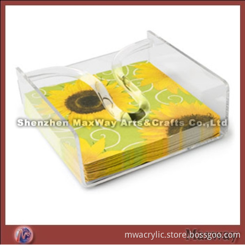 Transparent Noble Table Home Decoration Carved Acrylic/Perspex Napkin Holder